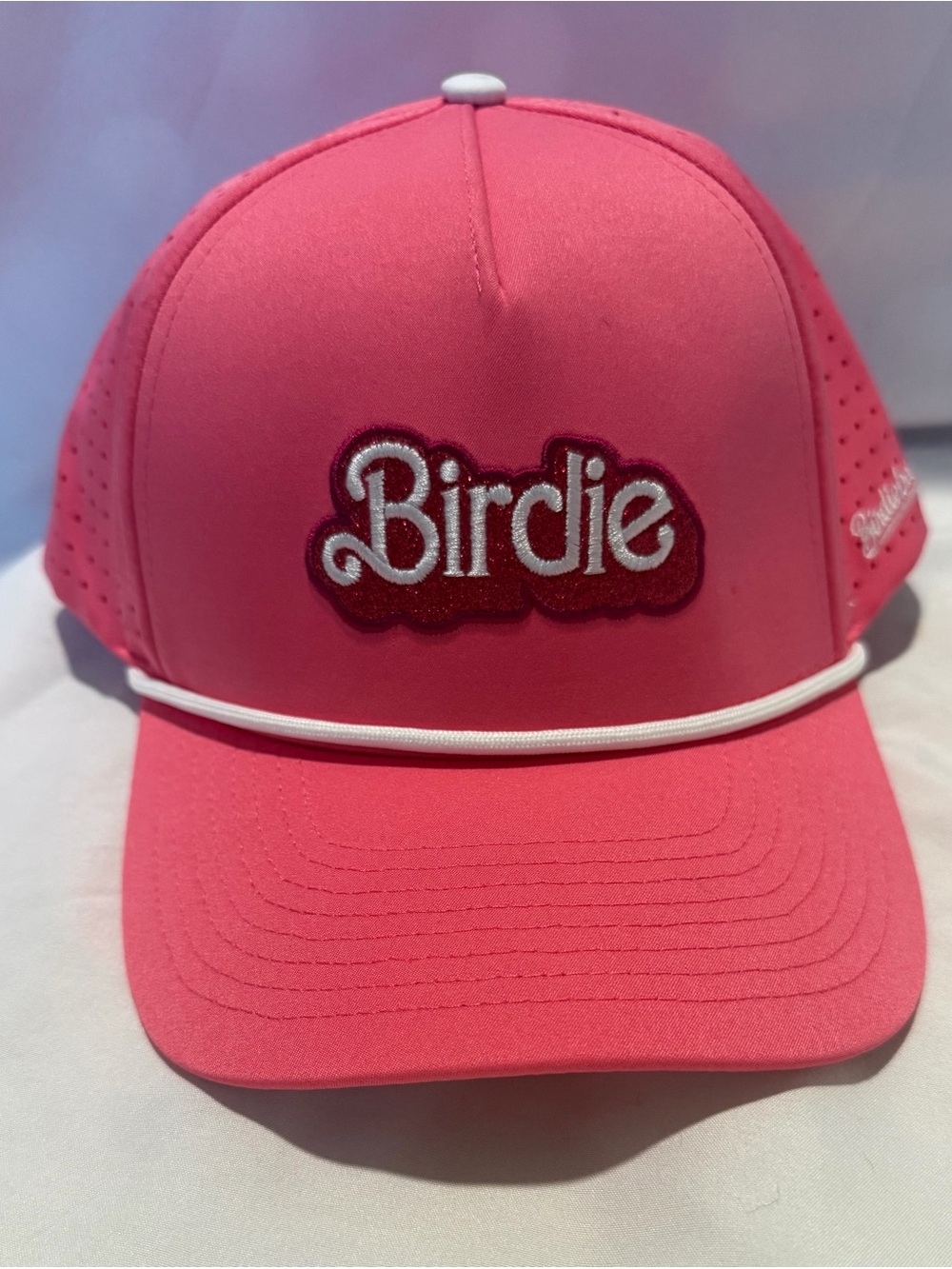 BirdieBoss Birdie Pink Rope Golf Hat Snapback Performance Cap OSFM